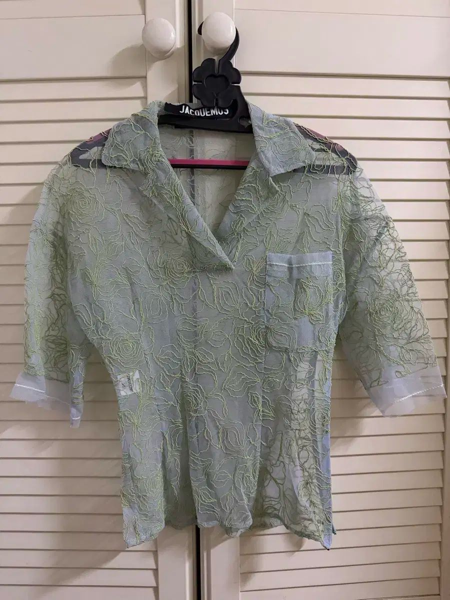 ジャックムス Jacquemus メッシュ フローラル 刺繍 シースルー ブラウス