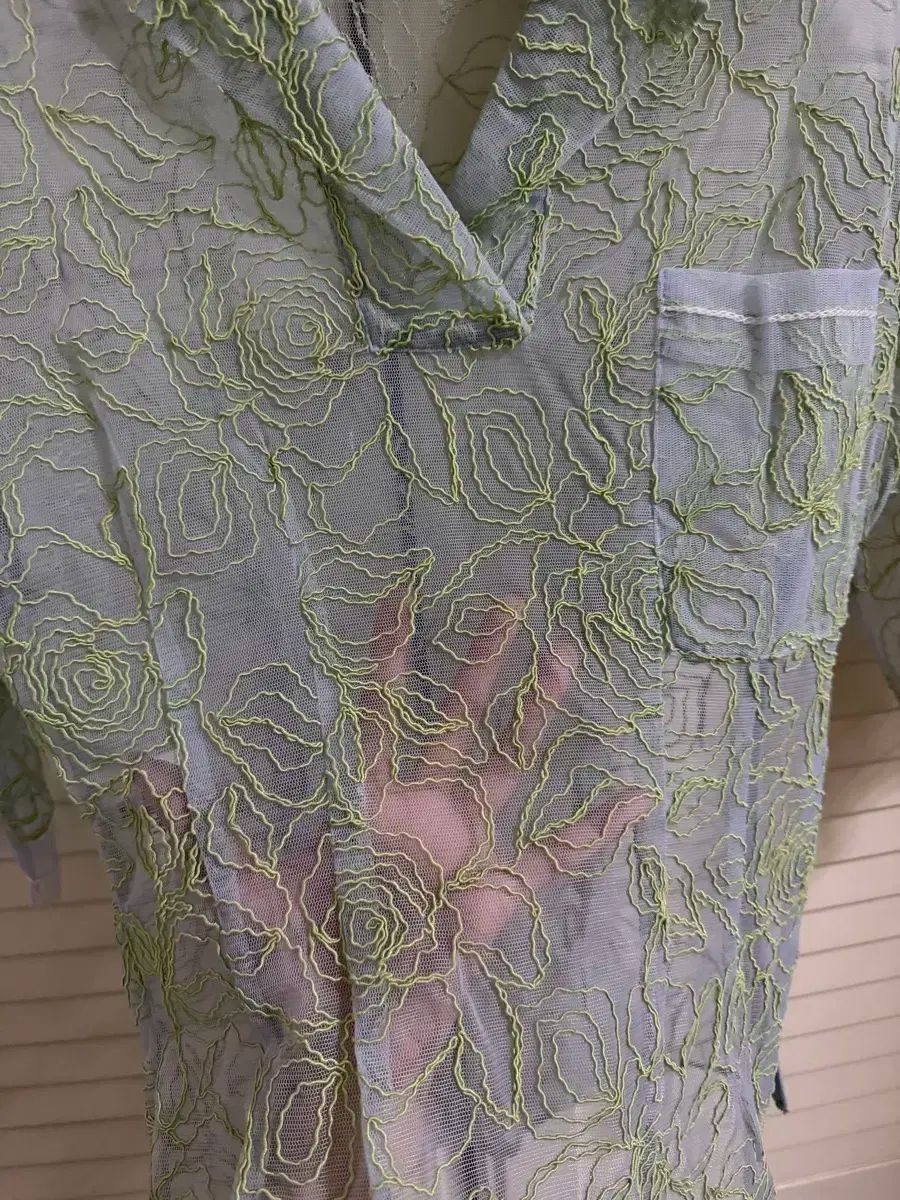  ジャックムス Jacquemus メッシュ フローラル 刺繍 シースルー ブラウス 長袖 シャツ ブラウス