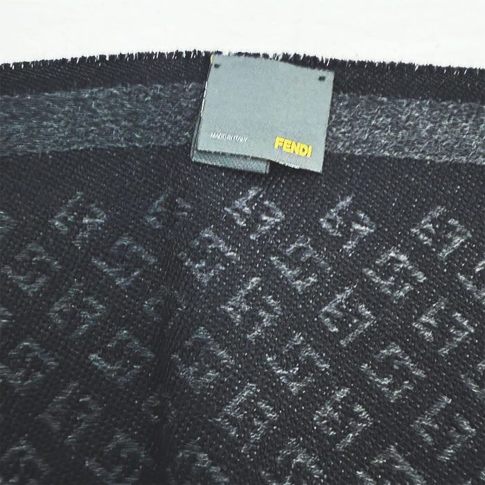  FENDI フェンディ マフラー FFロゴ ブラック ウール ストール ショール 小物