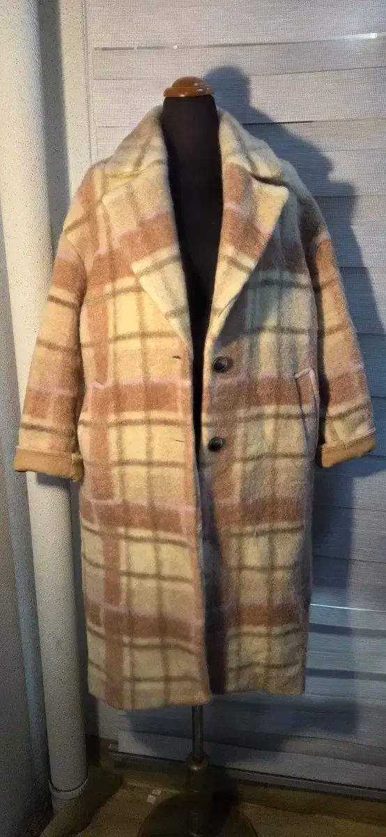 Thursday Island チェック ロング コート ブラウン パータン