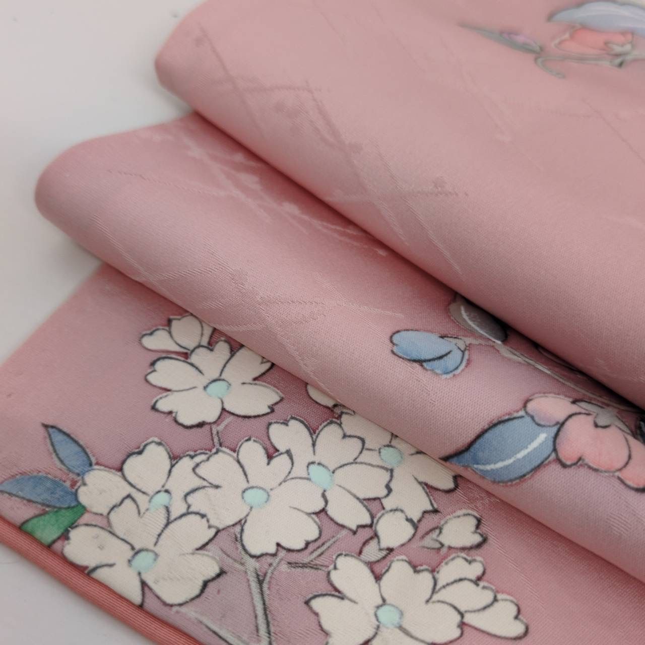 小紋 正絹 染めの素敵な花 ピンク色 袷 着物 MK-1226 - メルカリ