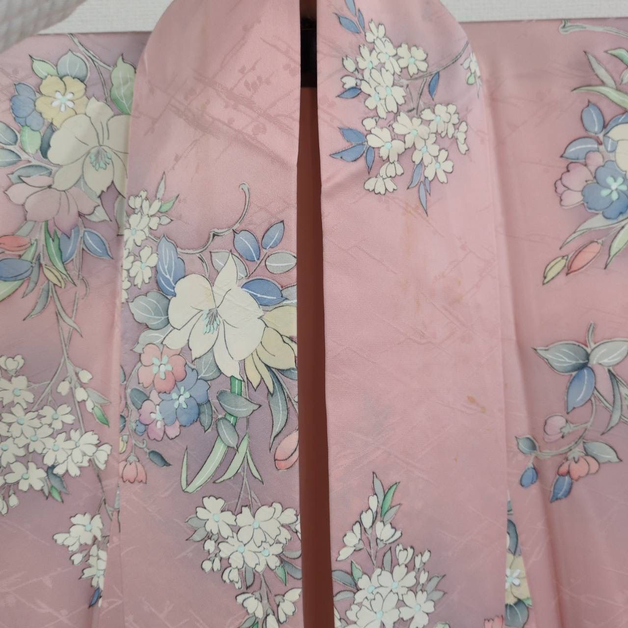 小紋 正絹 染めの素敵な花 ピンク色 袷 着物 MK-1226 - メルカリ