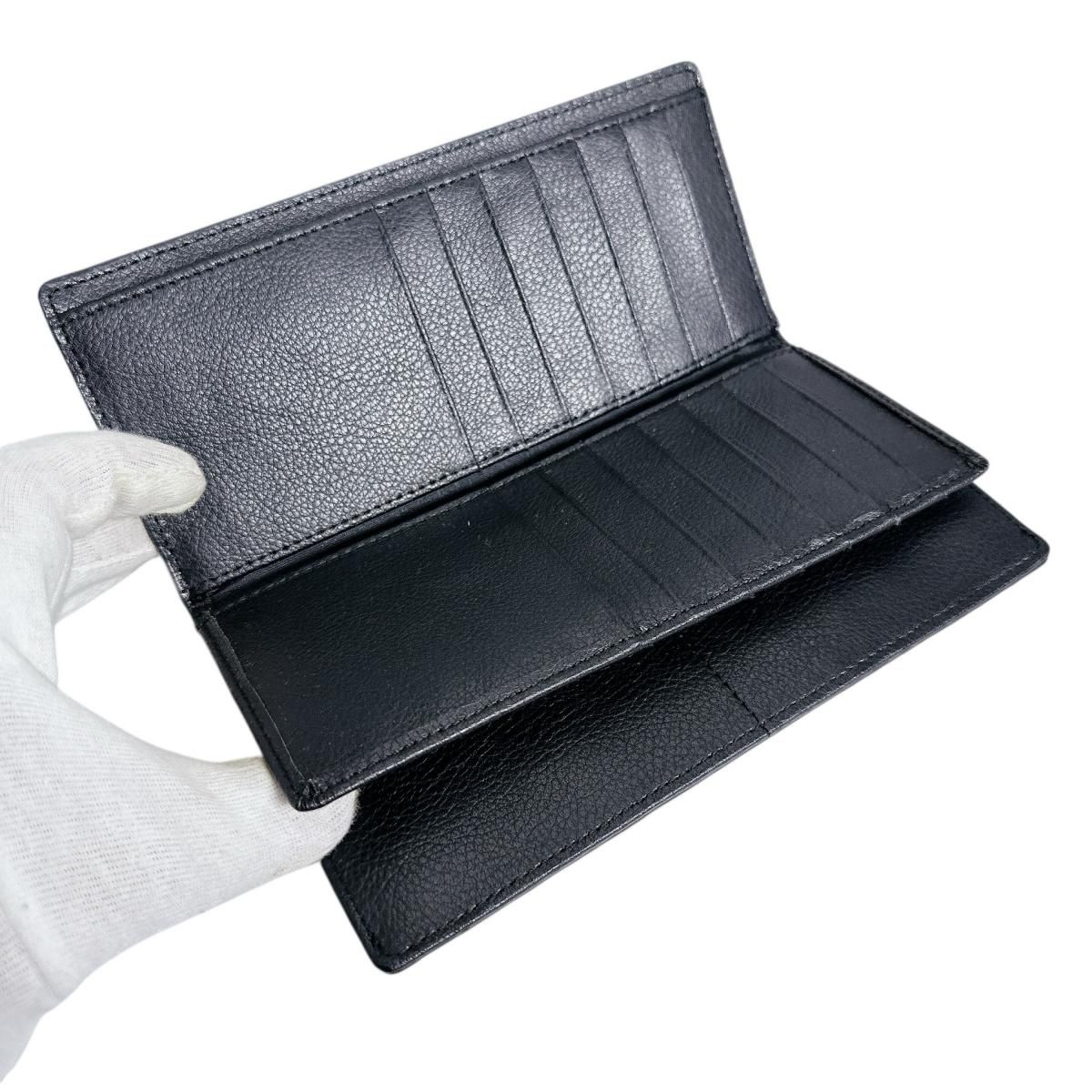 0520CA 2つ折りカード入付長財布 カイマンベリー 長財布 ブラック