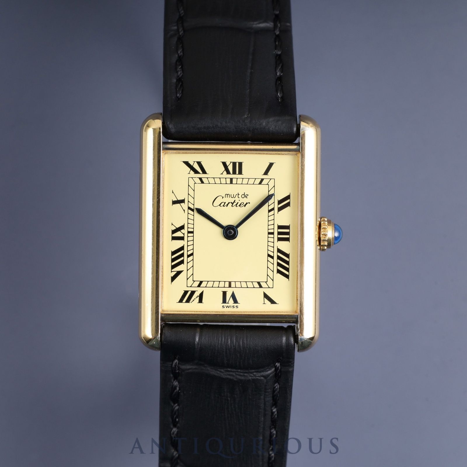 カルティエ マストタンク LM 590005 クォーツ Cal.- SV925 革 純正尾錠