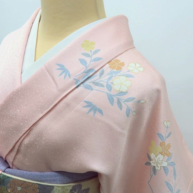 百華❀Y4010◇美品 正絹 手縫い仕立て 菊 桜 椿 訪問着 着物 - メルカリ