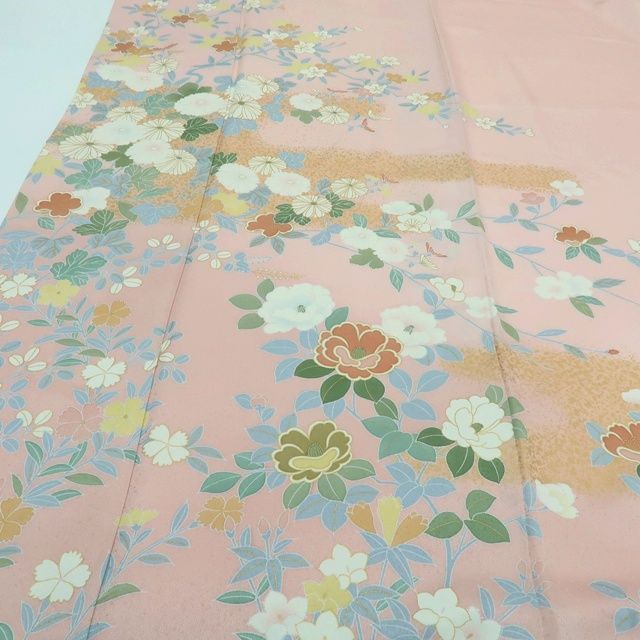 百華❀Y4010◇美品 正絹 手縫い仕立て 菊 桜 椿 訪問着 着物 - メルカリ