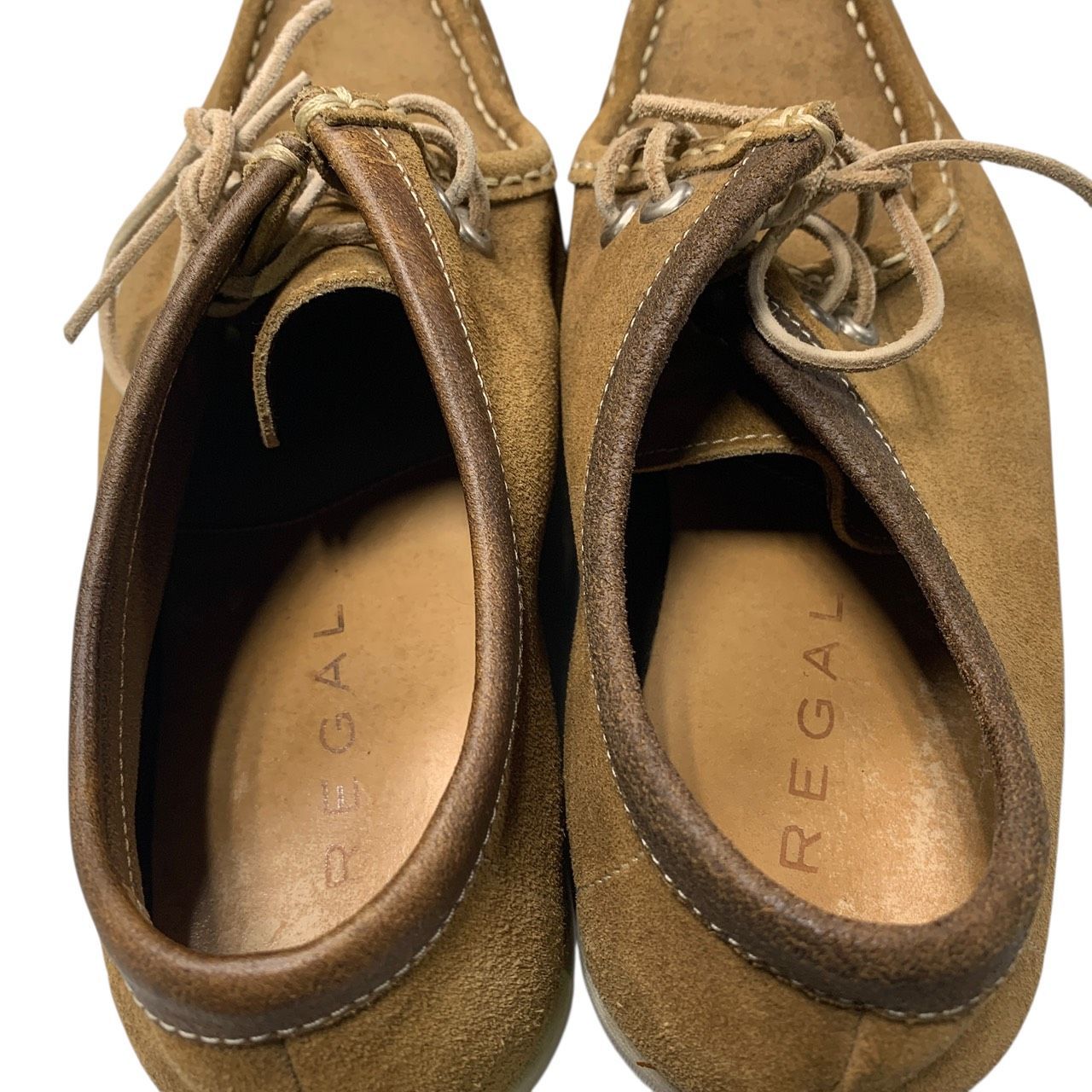 ♪3519 REGAL リーガル スエードシューズ ベージュ デッキ 中古 26