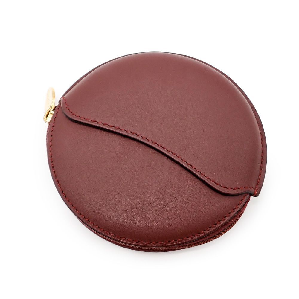 即日発送可！ カルティエ マストライン コインケース 小銭入れ ラウンド レザー ボルドー L3000111