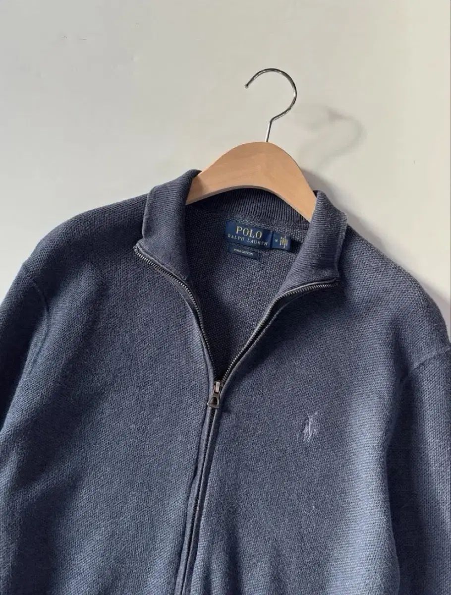 Polo ポロ ラルフローレン 新モデル ピマコットン ダークブルー ニットジップアップ