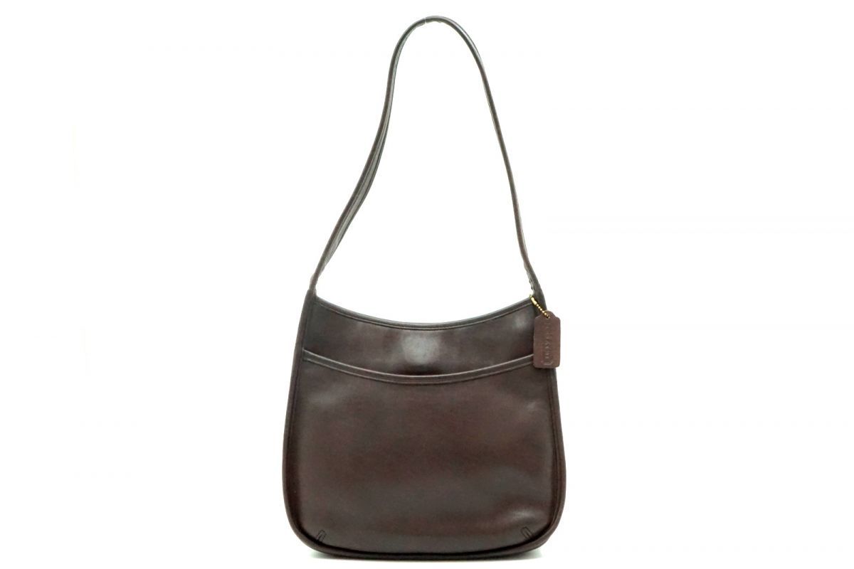 コーチ ヴィンテージ ホーボー セミ ショルダーバッグ K8 N-9047 無地 フルグレイン レザー 茶 ブラウン COACH 4446h