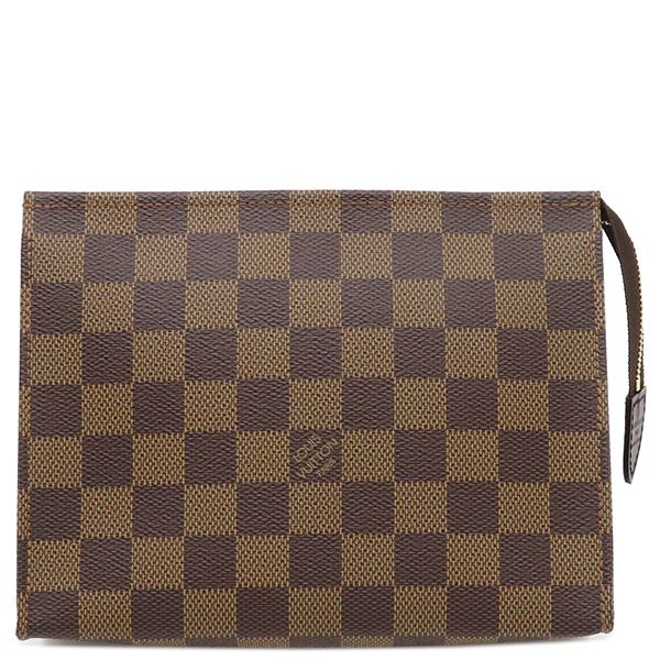 ルイヴィトン LOUIS VUITTON 化粧ポーチ ポッシュ トワレット19 ダミエキャンバス ダミエエベヌ ゴールド金具 茶 ポーチ N47544 DU0025 【保存袋】【】