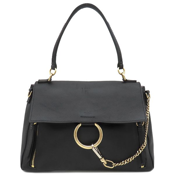 クロエ Chloe 2WAYバッグ フェイ デイバッグ レザー ブラック ゴールド金具 ショルダーバッグ 黒