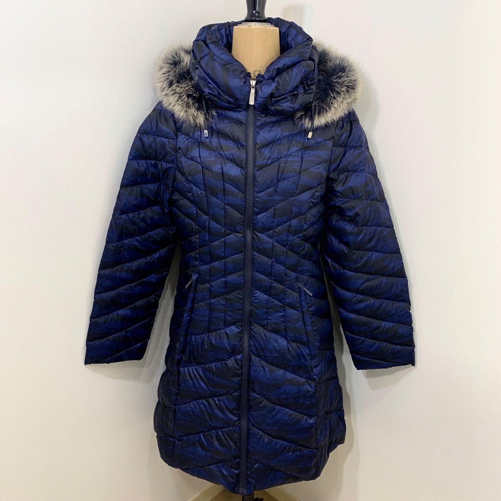 バルマン ダウンコート ブルーフォックス ダウン 裏地総柄 - メルカリ