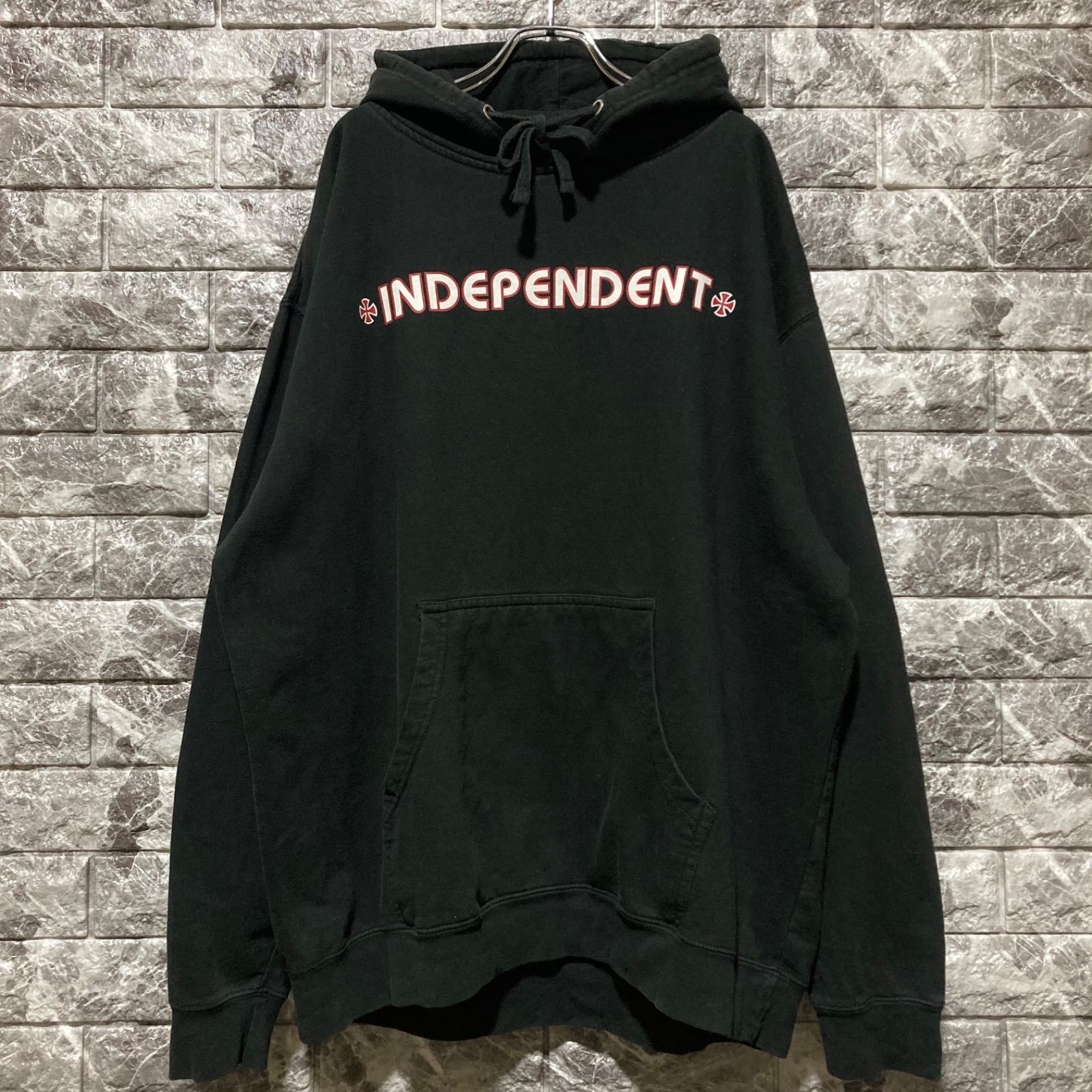 INDEPENDENT パーカー BLACK インディペンデント アイアンクロス 