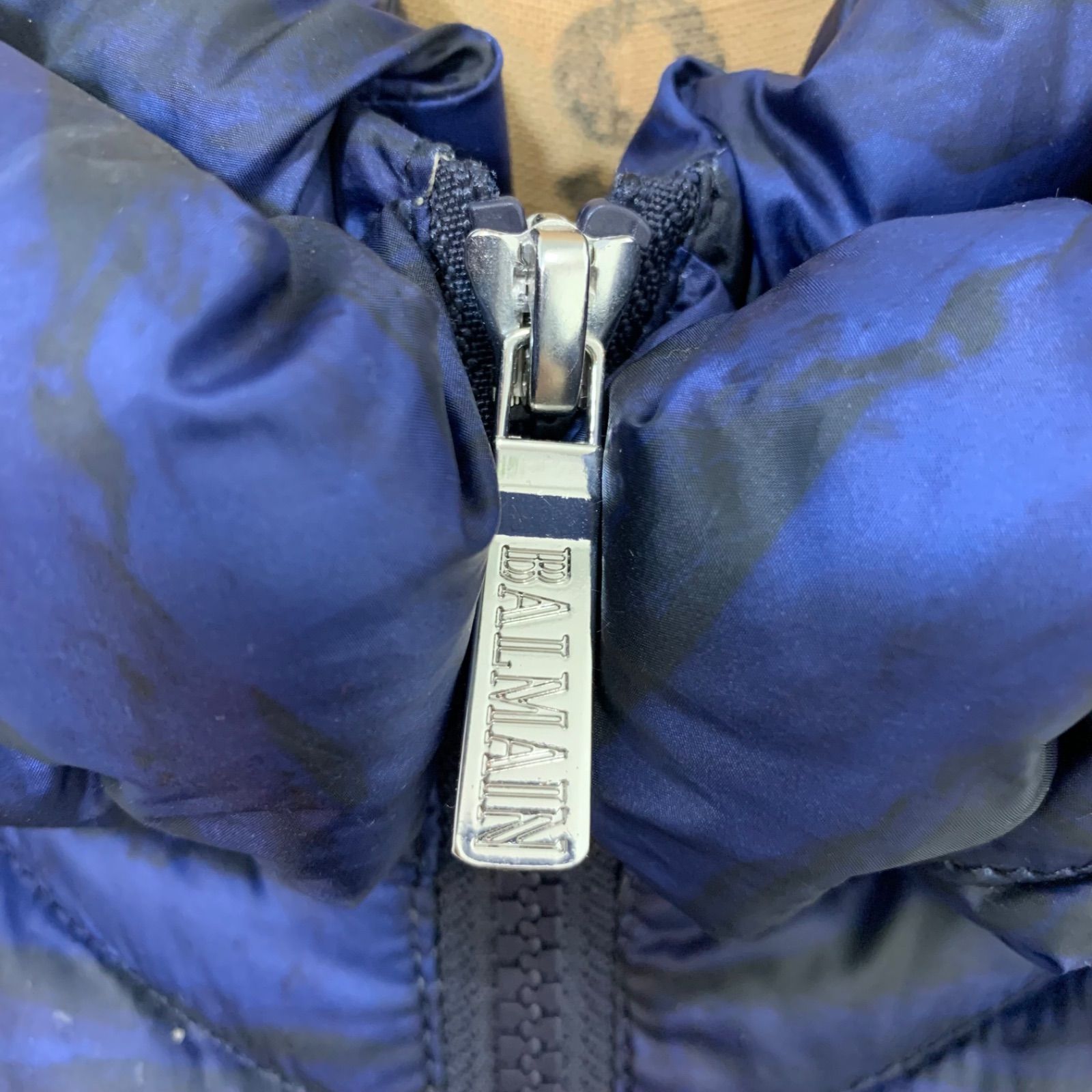 バルマン ダウンコート ブルーフォックス ダウン 裏地総柄 - メルカリ