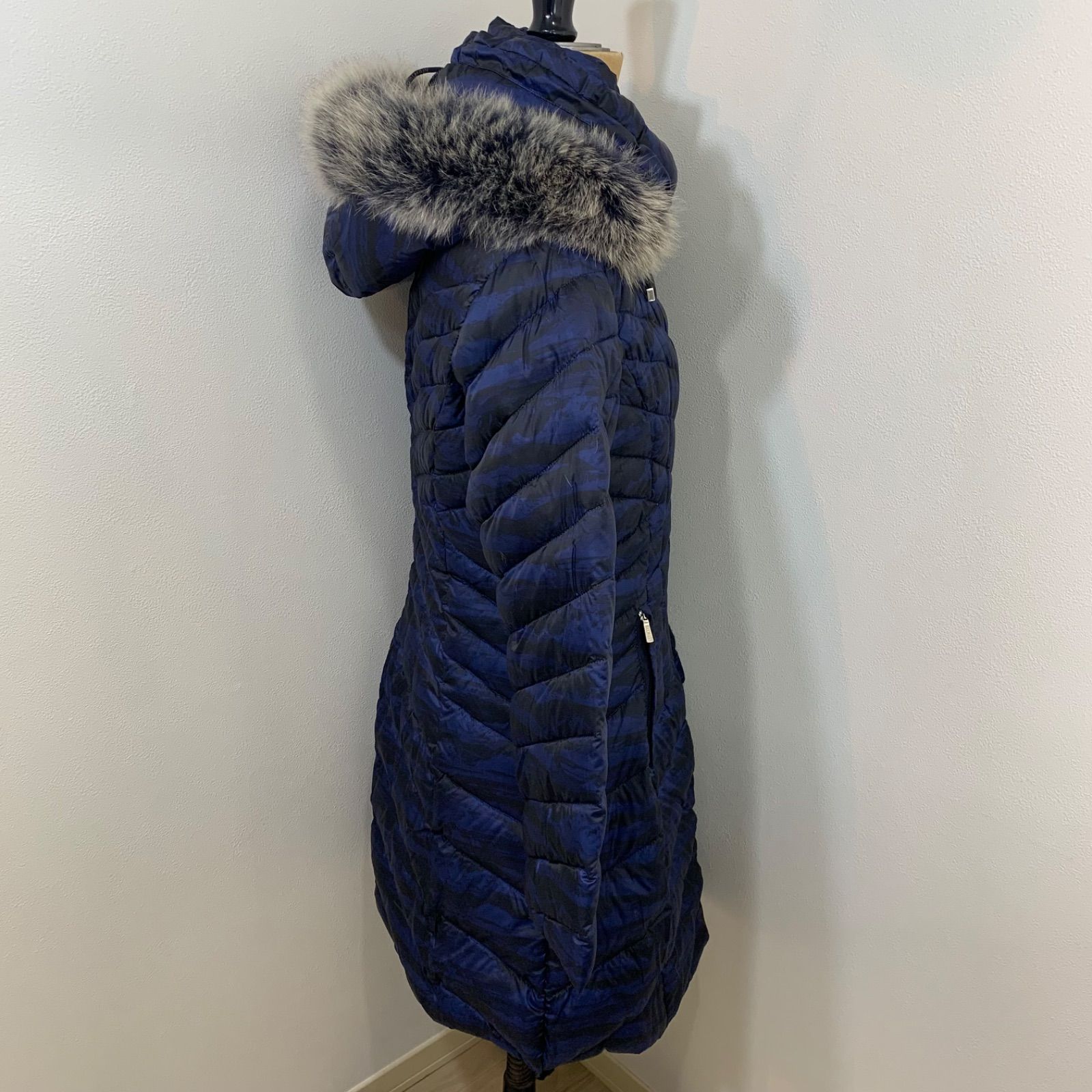 バルマン ダウンコート ブルーフォックス ダウン 裏地総柄 - メルカリ