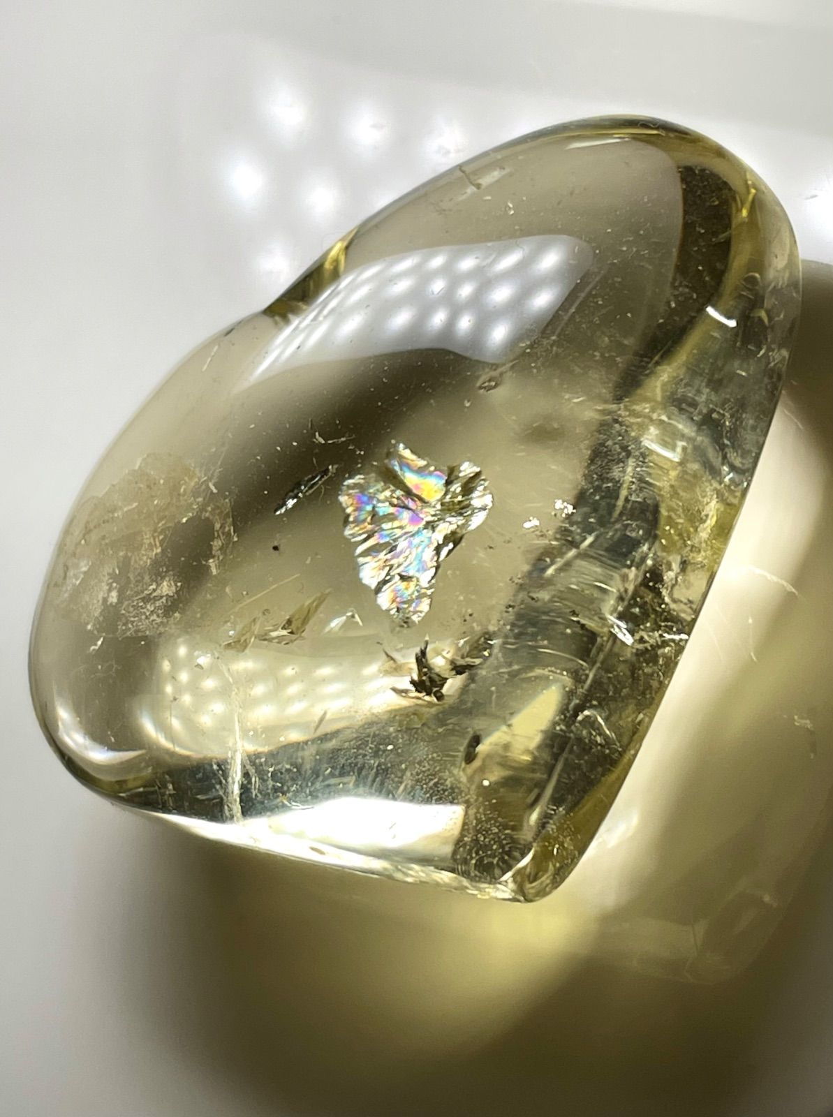 シトリン【黄水晶】ハート型◇パーム◇握り石◇天然石◇パワーストーン