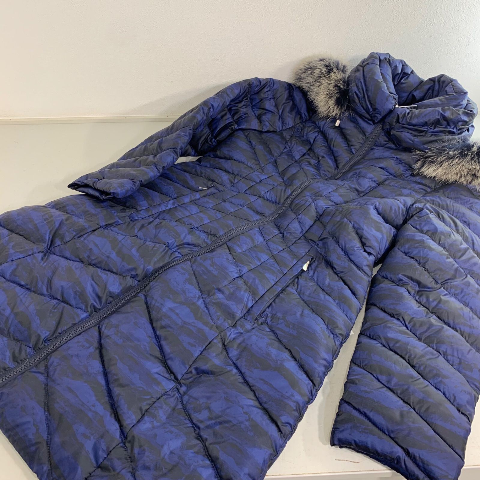 バルマン ダウンコート ブルーフォックス ダウン 裏地総柄 - メルカリ