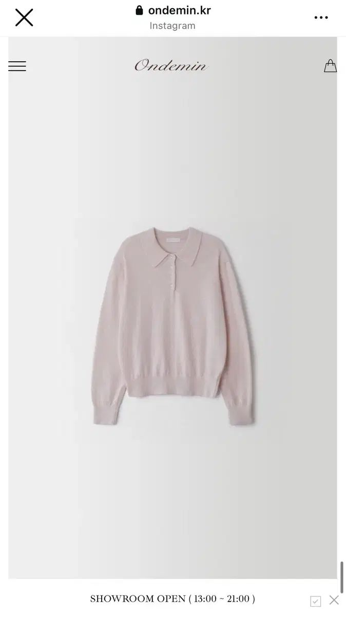 ondemin ニット collar knit ピンク