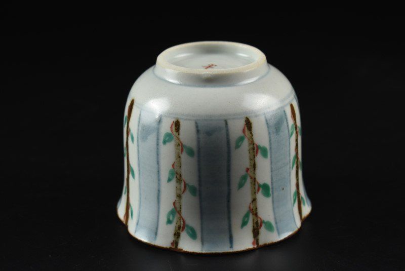 「古九谷」金銀彩窓絵二重塔文向付 古九谷」金銀彩窓絵二重塔文向付