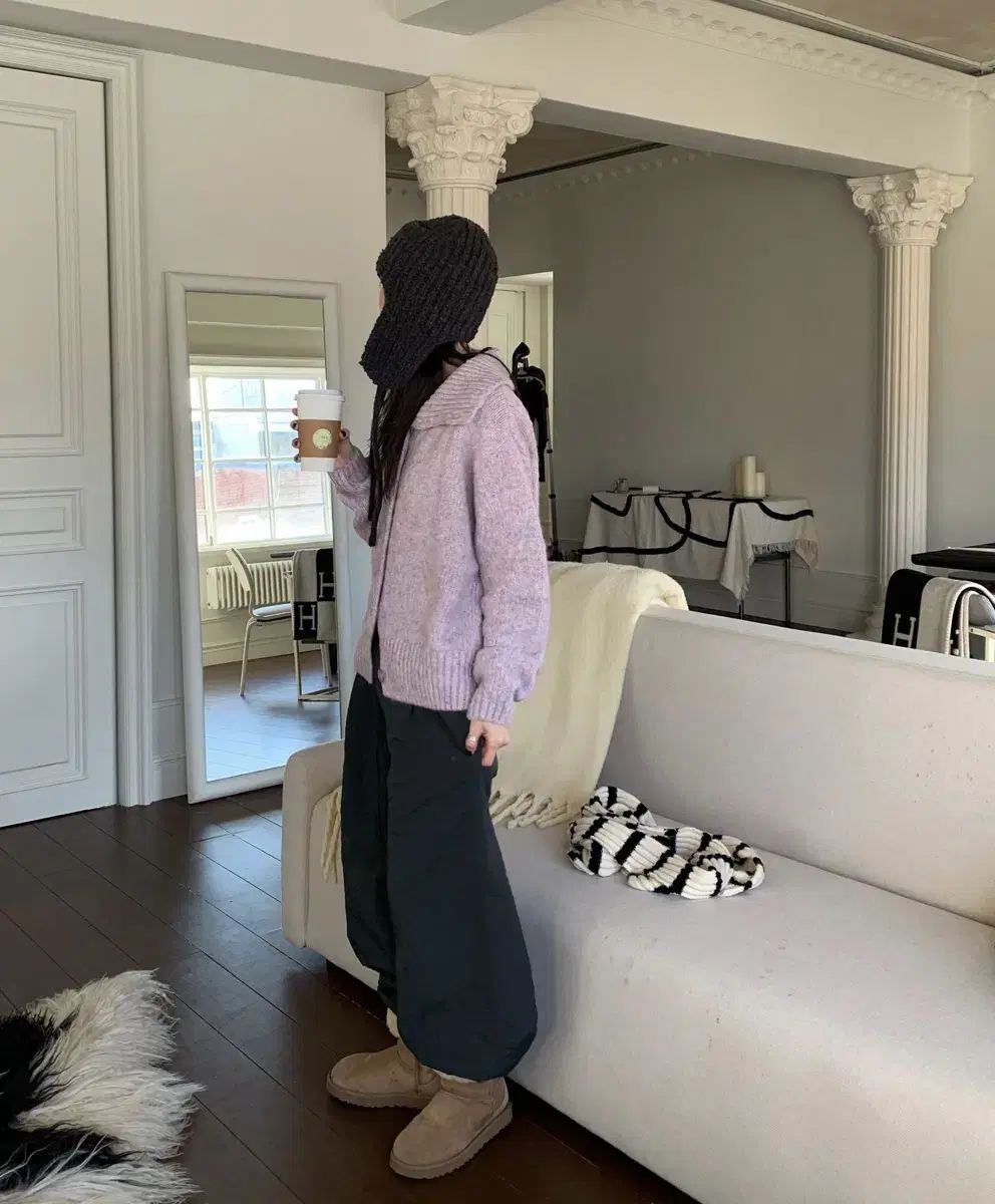 アトリエナイン ダウン ジョガー ハイネック ウール カーディガン セットアップ