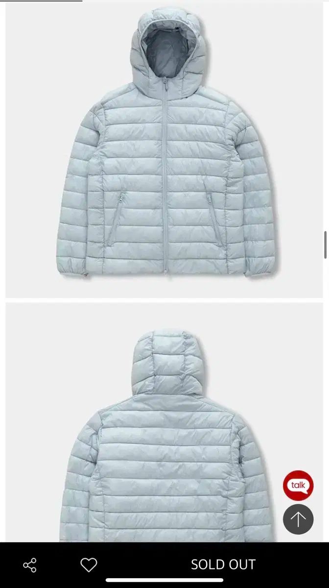 スパオ 씬ライト ダウン ペイルブルー M