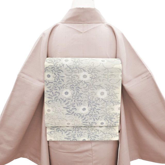 新古品】 袋帯 未使用 正絹 京都 西陣 ラメ糸 オフホワイト ライト