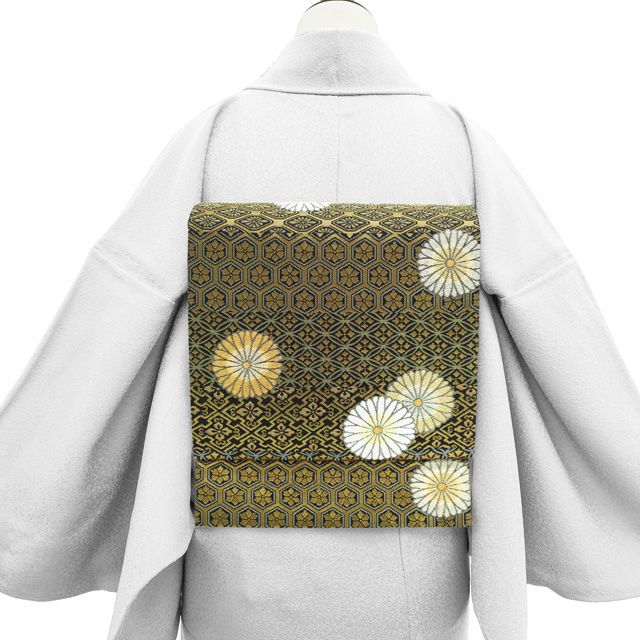 高級 袋帯 正絹 六通柄 誉田屋源兵衛 シャンパンゴールド シルバー 訪問着 高級 袋帯 正絹 六通柄 誉田屋源兵衛 シャンパンゴールド シルバー