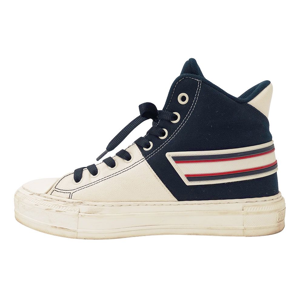 新品DIOR ハイカットスニーカー ネイビー/ホワイト ディオール Dior スニーカー レディース ブランド キャンバス ネイビー