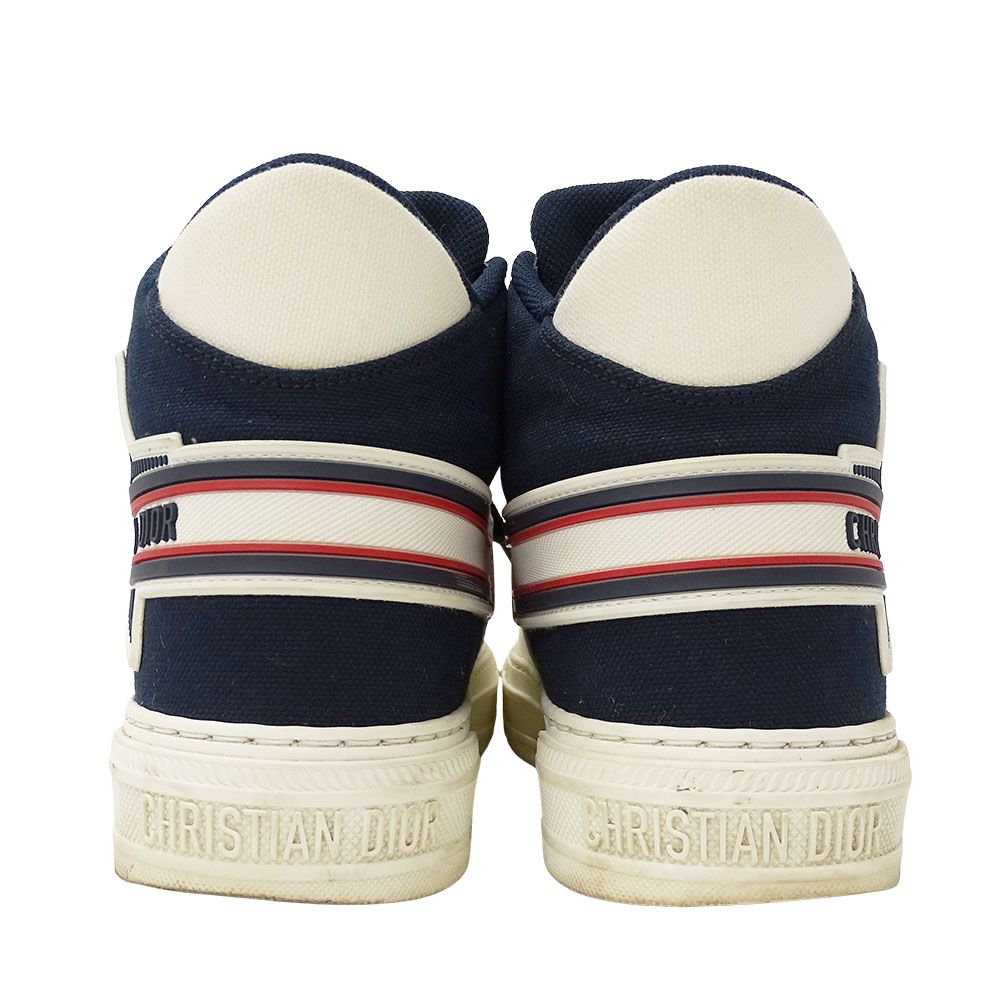 新品DIOR ハイカットスニーカー ネイビー/ホワイト ディオール Dior スニーカー レディース ブランド キャンバス ネイビー