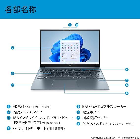HP PAVILON lap top ノートパソコン 15.6インチ ‎15-eg 3010 TU 7 P 9 J 8 PA ABJ フォグブルー