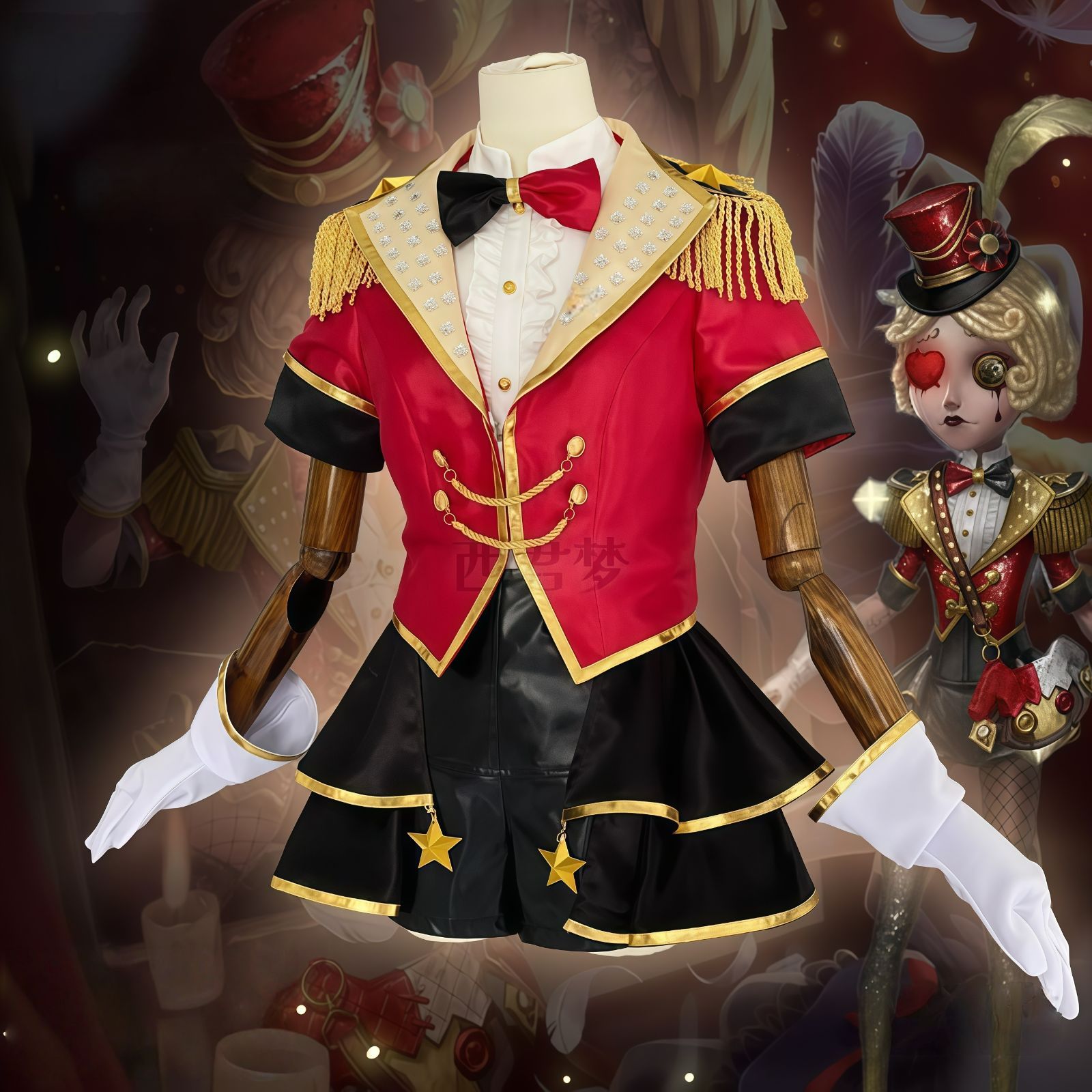 第五人格 コスプレ衣装 舞女 馴獣師マーガレット 豪華8点フルセット ゴールドデザイン スター装飾 高品質 撮影会衣装 舞台衣装 仮装 イベント用 プレゼントにも最適