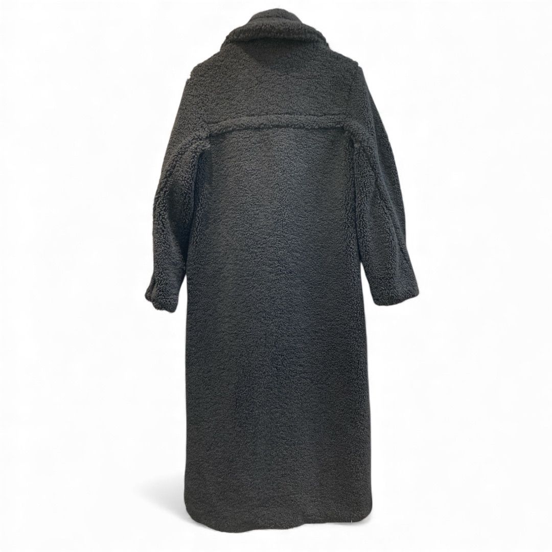 美品 ZARA ザラ ボア ロングコート 黒 ブラック サイズM ダブル