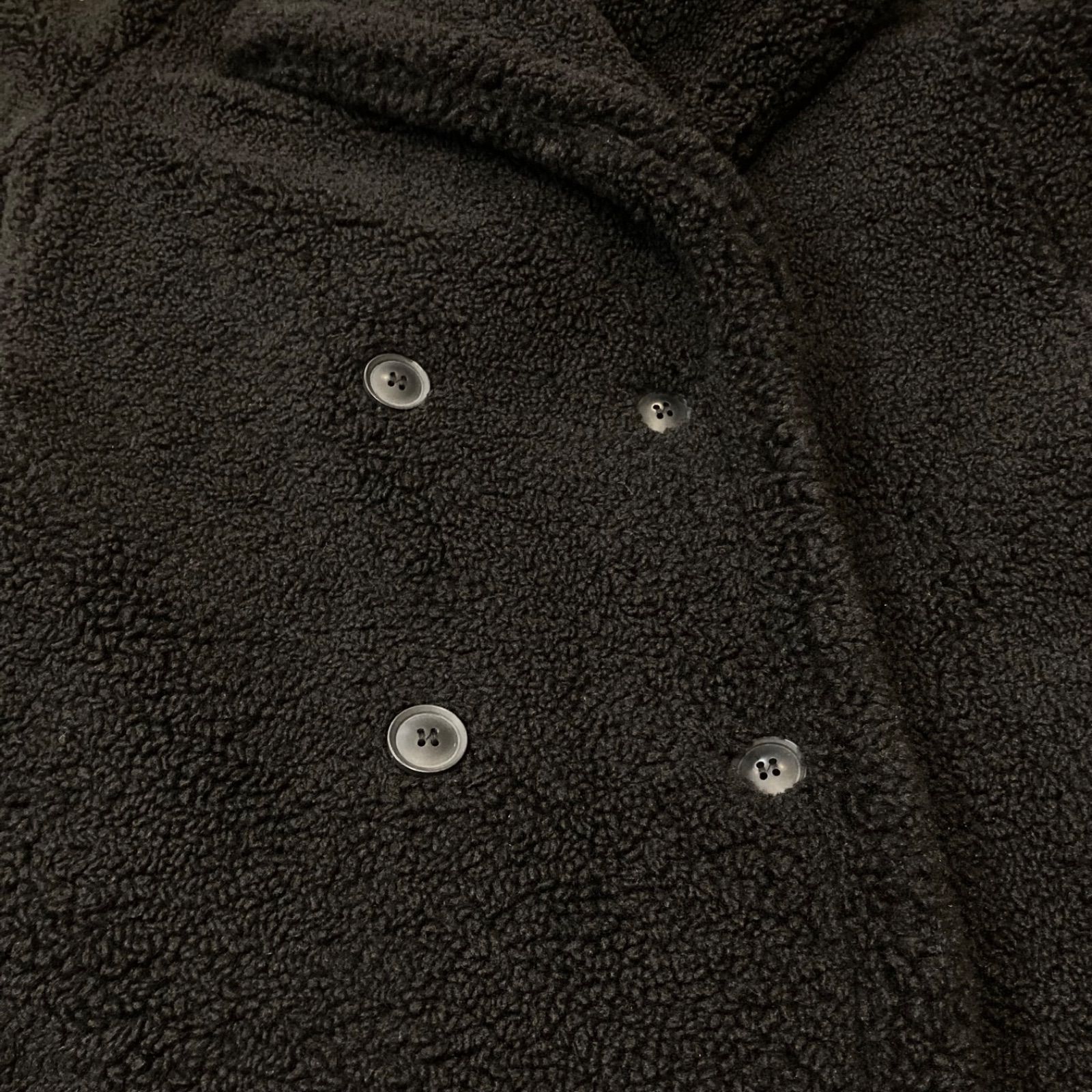 美品 ZARA ザラ ボア ロングコート 黒 ブラック サイズM ダブル
