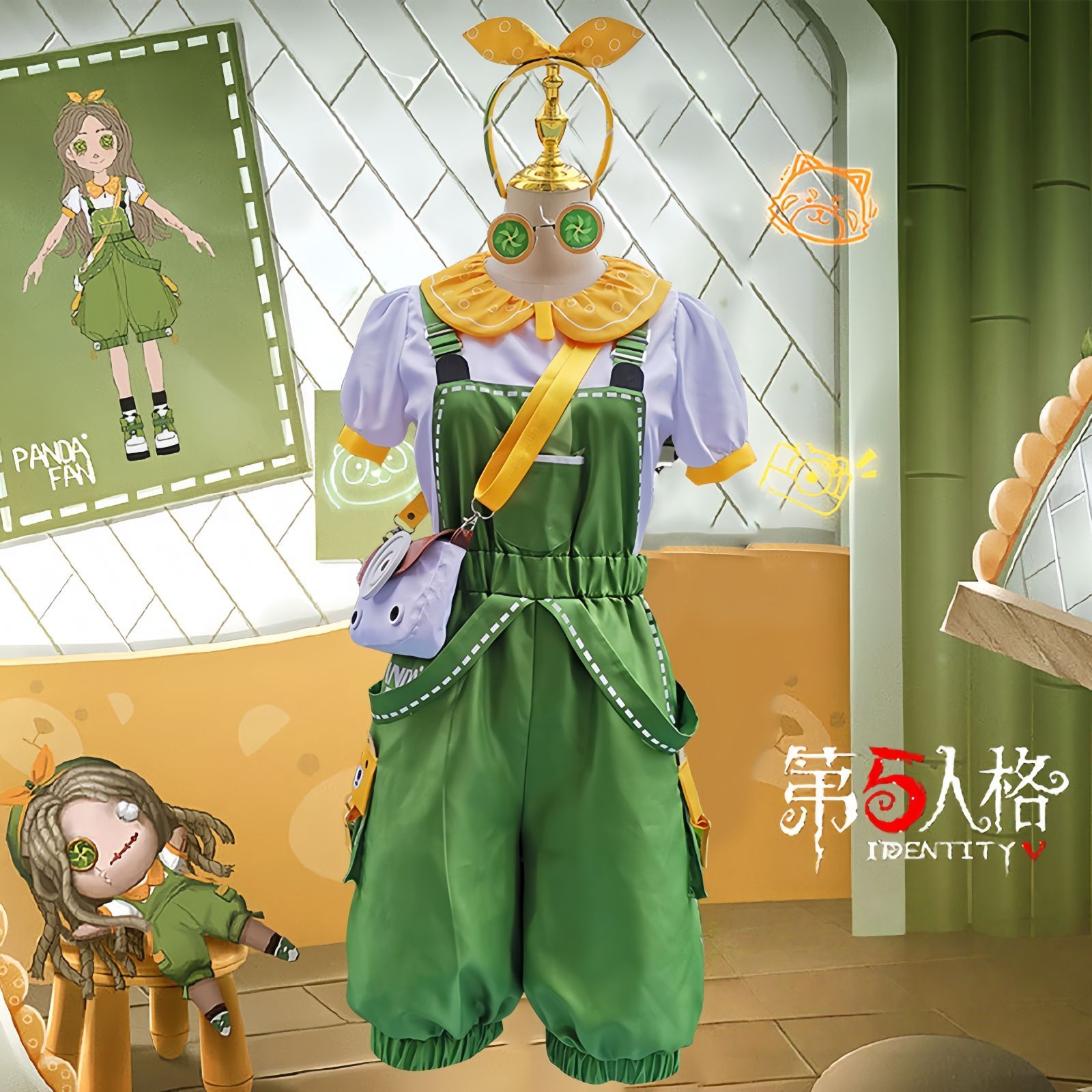 第五人格 コスプレ衣装 小女孩 豪華6点セット パンダデザイン フリルドレス 高品質 撮影会衣装 推し活 舞台衣装 仮装 イベント用 プレゼントにも最適