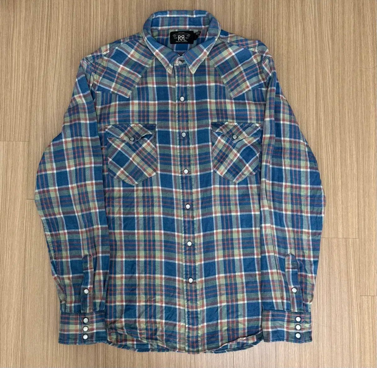 RRL (ダブルアールエル) チェック ウェスタン シャツ コンチョ ボタン