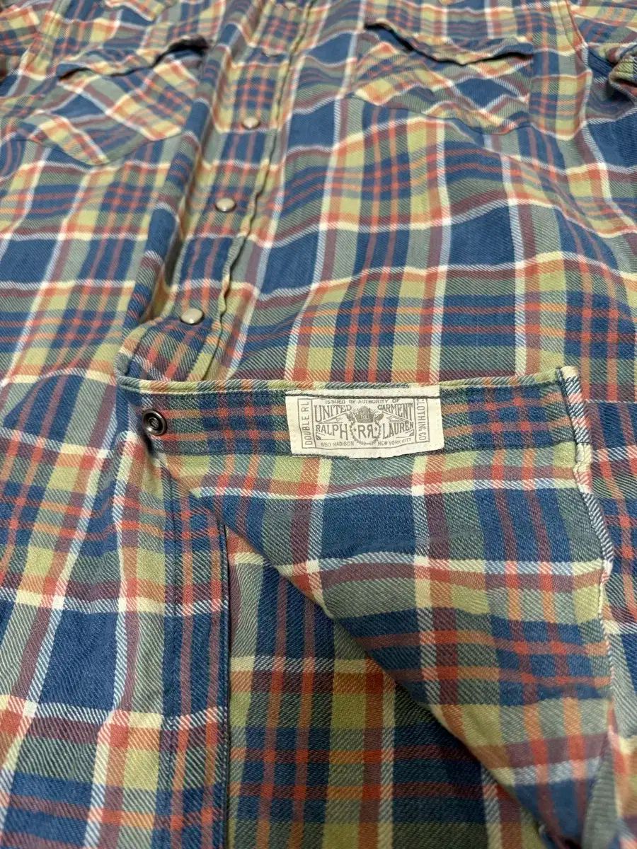 RRL (ダブルアールエル) チェック ウェスタン シャツ コンチョ ボタン