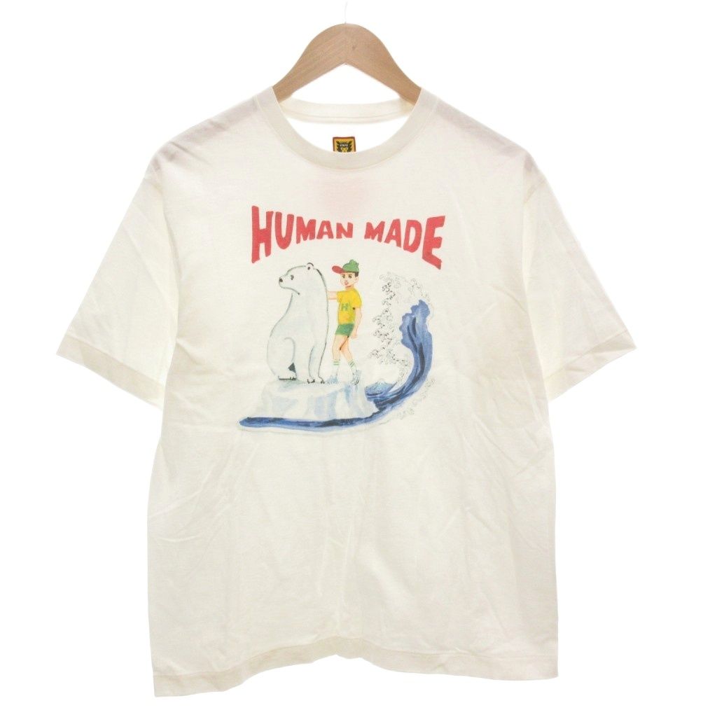 【中古】ヒューマンメイド HUMAN MADE 美品 Tシャツ M 半袖 しろくま 五月女ケイ子 イラスト プリント 白 ホワイト ヒューマンメイド HUMAN MADE 美品 Tシャツ M 半袖 しろくま 五月女