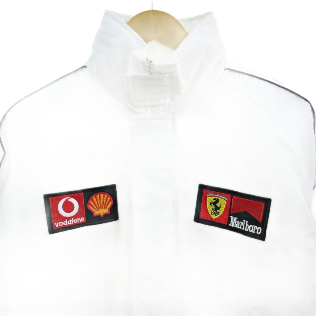 フェラーリ F1 レーシングジャケット 中綿ブルゾン ロゴ刺繍 L 白 1112