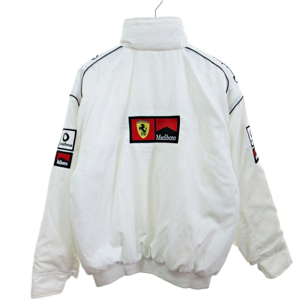 フェラーリ F1 レーシングジャケット 中綿ブルゾン ロゴ刺繍 L 白 1112