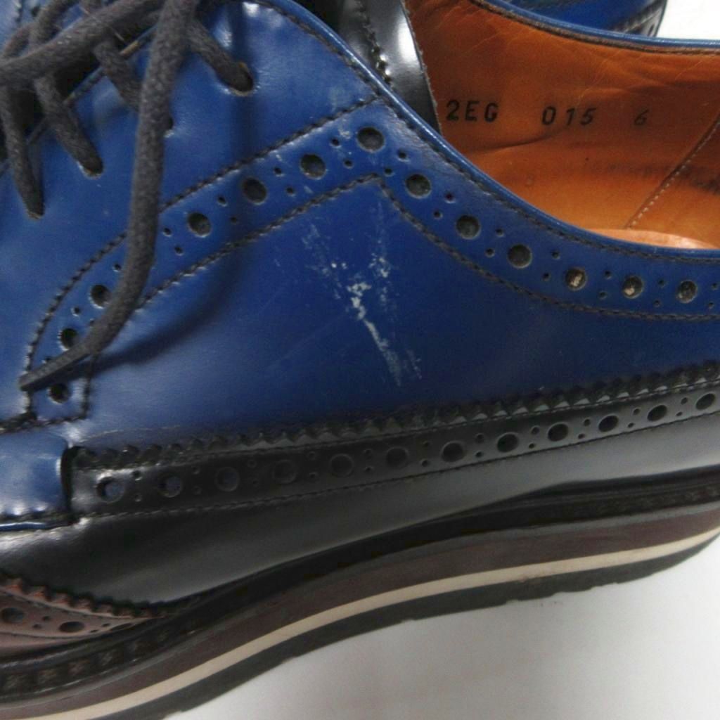 プラダ PRADA プラットフォーム ウィングチップ ダービーシューズ