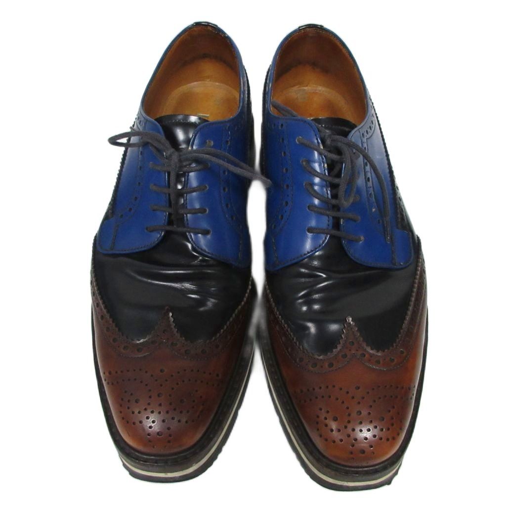 プラダ PRADA プラットフォーム ウィングチップ ダービーシューズ