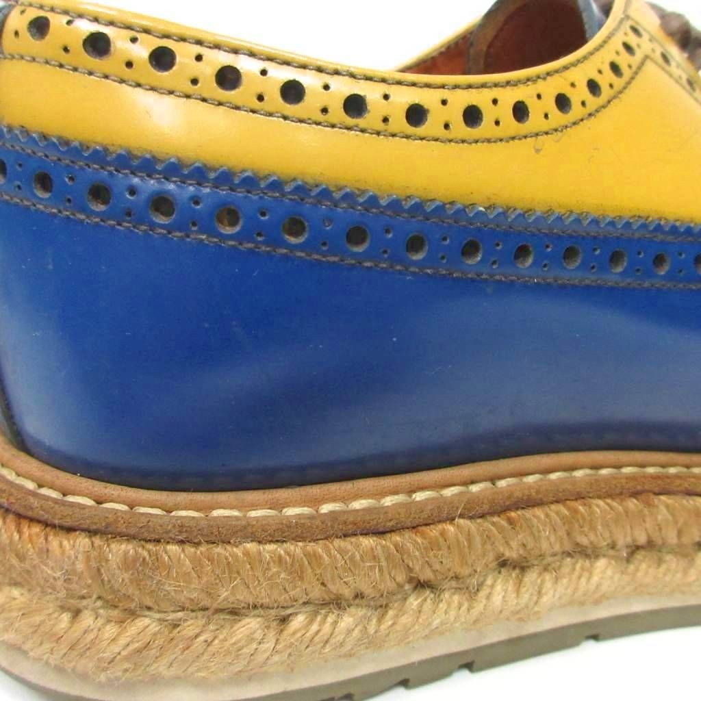 プラダ PRADA 希少 エスパドリーユ ダービーシューズ 革靴 ウイング  