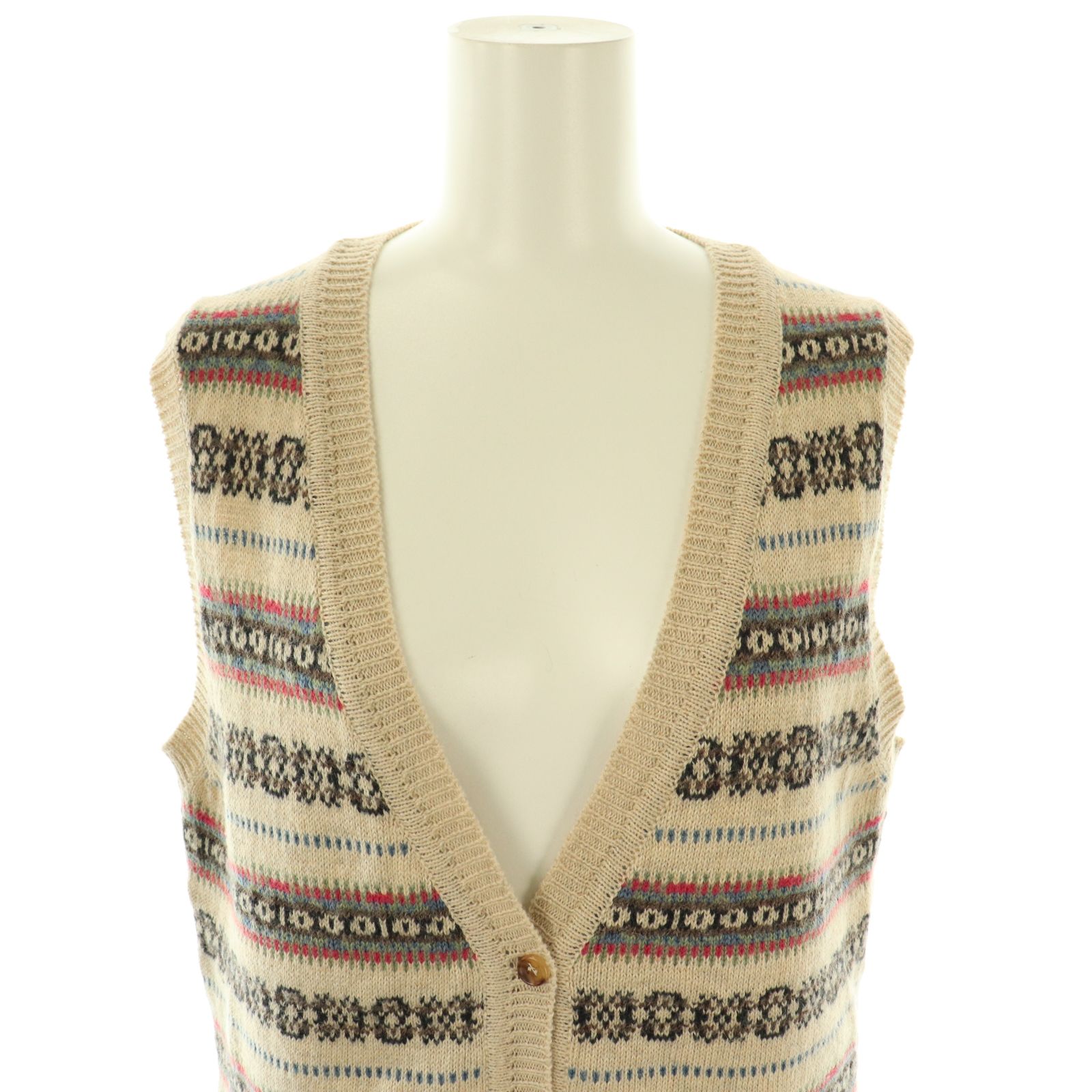 マーガレットハウエル MARGARET HOWELL 総柄ウールコットンニット