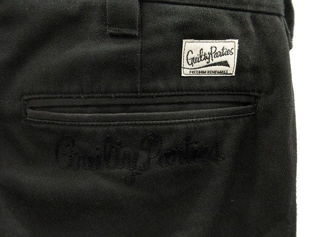ワコマリア WACKO MARIA ロゴ刺繍 チノパン S 黒 ブラック トラウザー