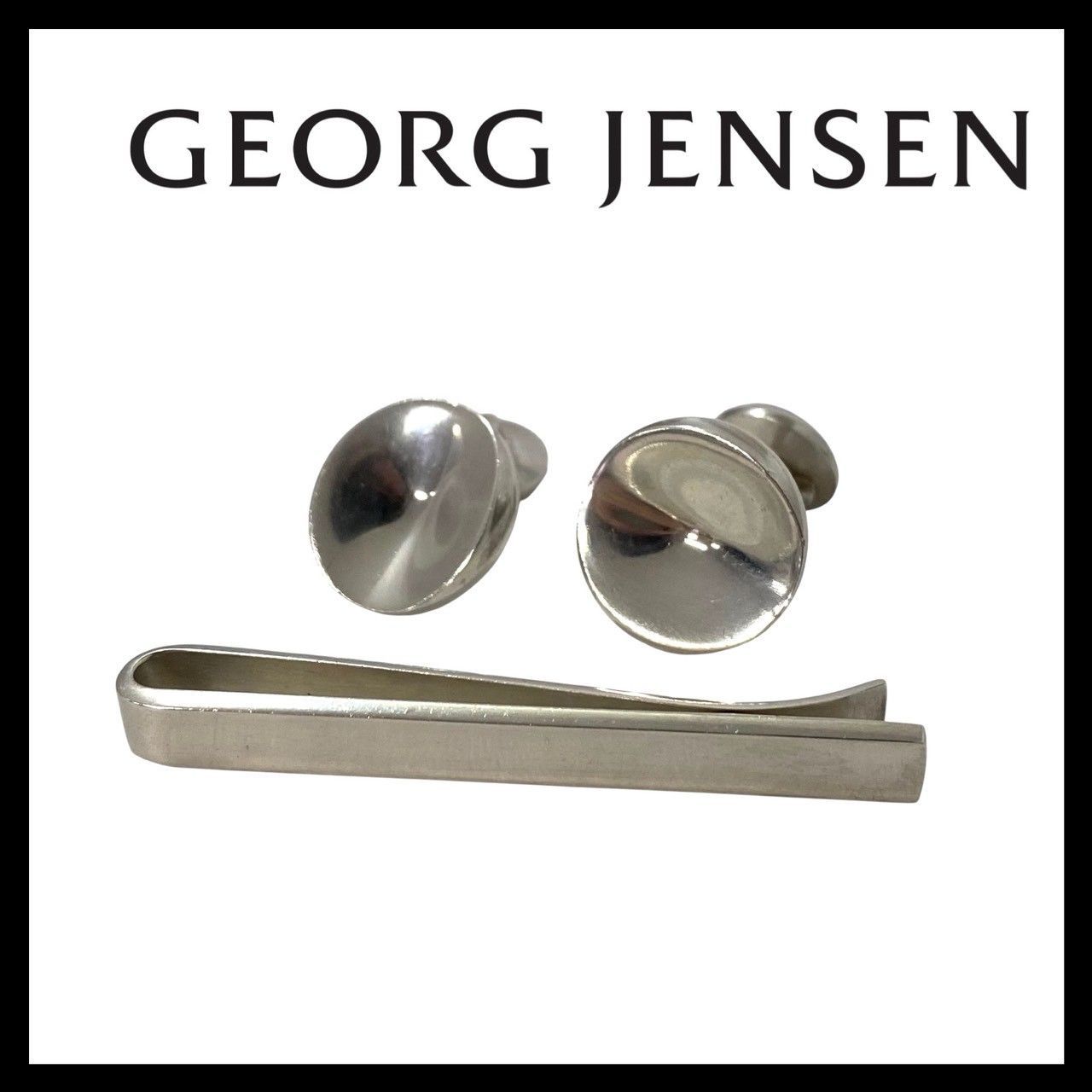 【廃盤 希少】 ジョージジェンセン タイピン 84A スーツ 小物 シルバー Y【GEORGE JENSEN】84A ネクタイピン 74C カフス SILVER/シルバー