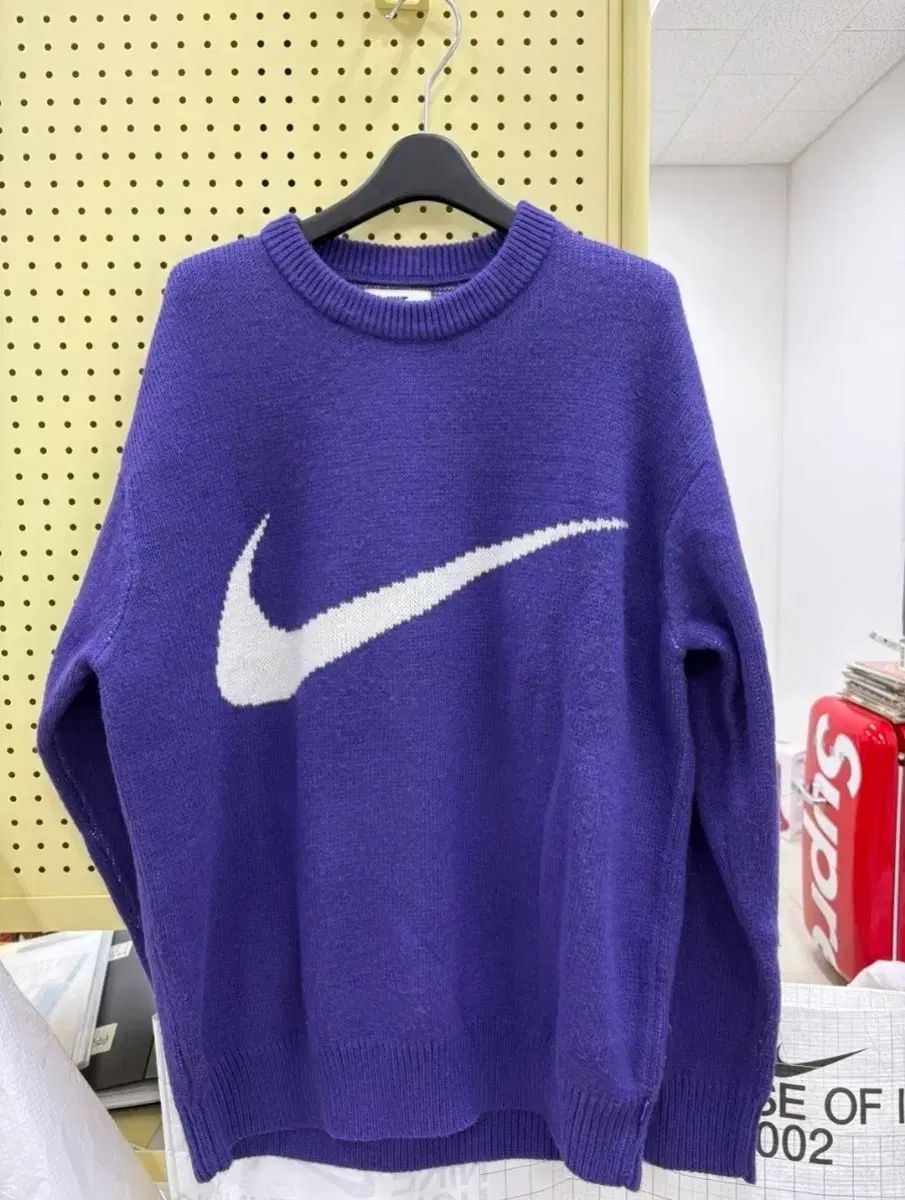 ナイキ シュプリーム スウッシュ パープル ニット セーター M