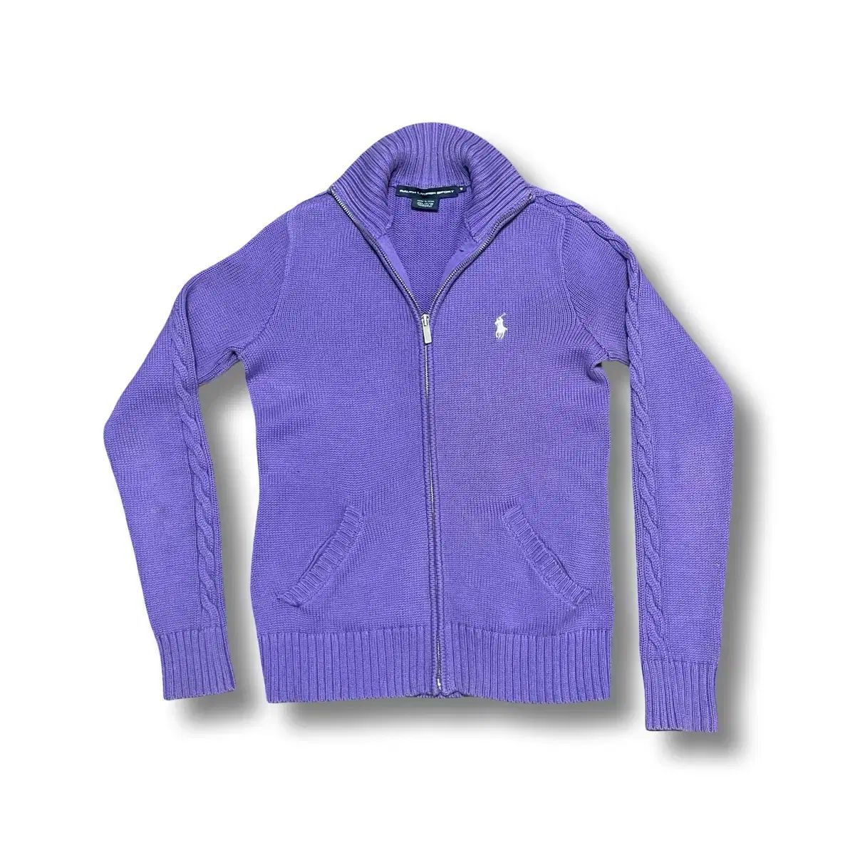 M ポロ ラルフローレン ヴィンテージ パープル ケーブル編み ニット