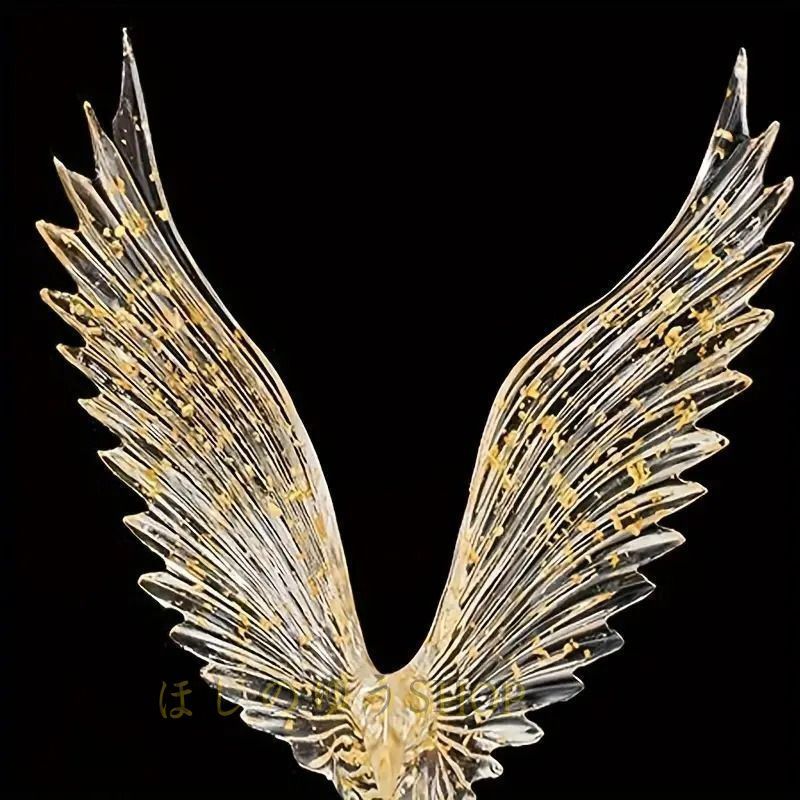  置物 オブジェ エンジェルウィングス 翼 置物 鷹 天使 おしゃれ エレガント モダン 装飾品 クリア ゴールド リビング 玄関 インテリア ディ ウォールラック 置物 インテリア小物
