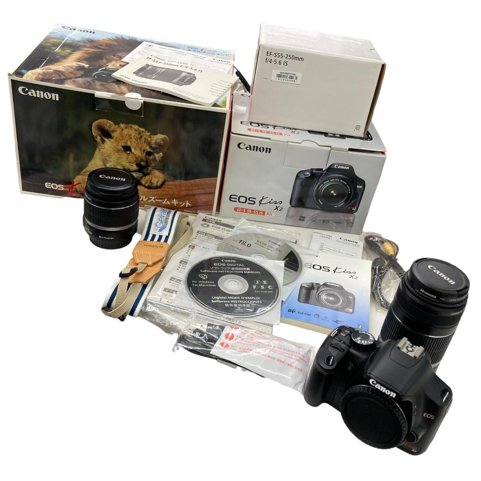 186000 動作未確認 canon キャノン EOS KISS X2 レンズセット デジタル